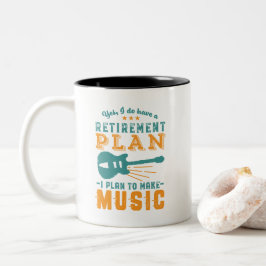 Lustigt pensionerad Pension-plan gör Guitar Music Två-Tonad Mugg