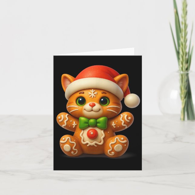 Lustigt Pepparkaksgubbe Kat jul Womens Manar Gi Kort (Framsida)
