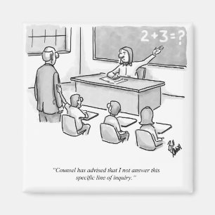 Lustigt Percenters Classroom Lawyer Tecknad Humor Magnet