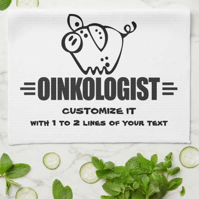 Lustigt Personlig Gris Kökshandduk (Vikta)