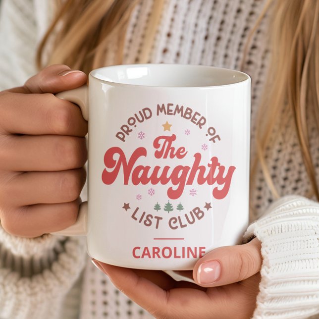 Lustigt Personlig Namn Jul Naughty List Kaffemugg (Skapare uppladdad)