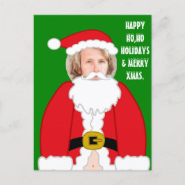 Lustigt personlig Santa's costume ansikte i hål Vykort