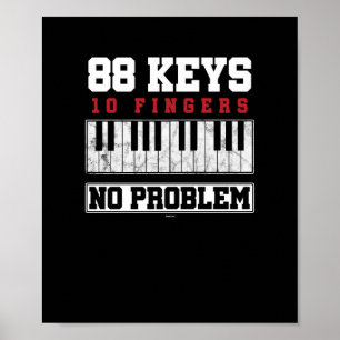 Lustigt Pianist 88 Nycklar 10 Finger Inga problem Poster