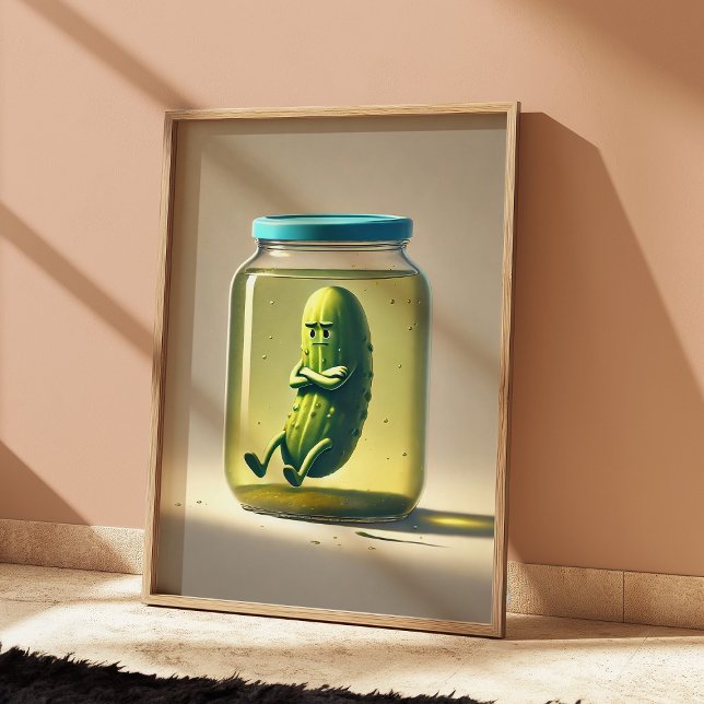Lustigt Pickle i en Burk Art Print Retro Kitchen A Poster (Skapare uppladdad)