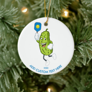 Lustigt PIckle Pickleball-Anpassningsbar - årstex Julgransprydnad Keramik
