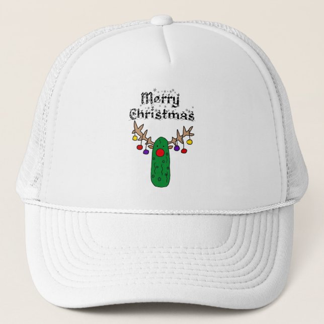 Lustigt Pickle Reindeer God jul Art Keps (Framsida)