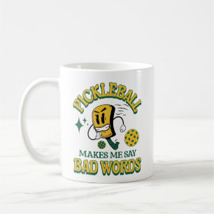 Lustigt Pickleball får mig att säga Bad Ord Paddle Kaffemugg