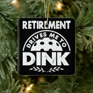 Lustigt Pickleball Pension driver mig till Dink Gi Julgransprydnad Keramik