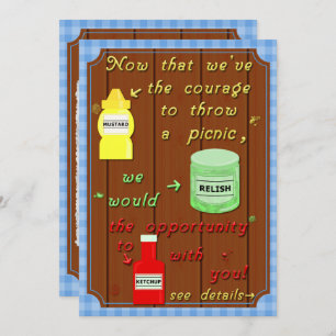 Lustigt Picnic Cookout Party Pun Inbjudningar