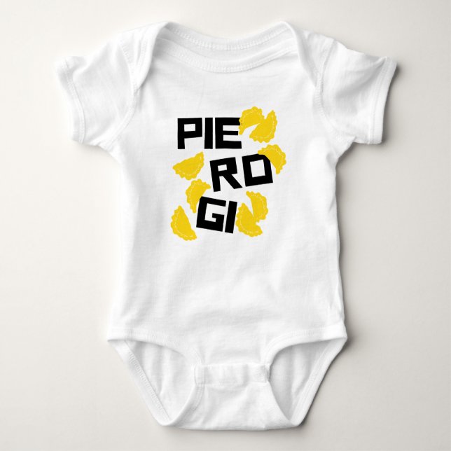 Lustigt Pierogi Baby Bodykostymer T Shirt (Framsida)