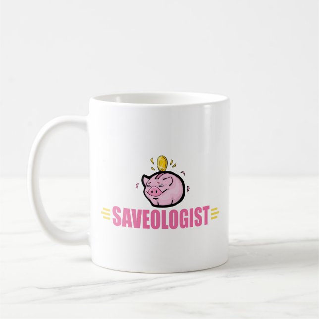 Lustigt Piggy Bank Kaffemugg (Vänster)