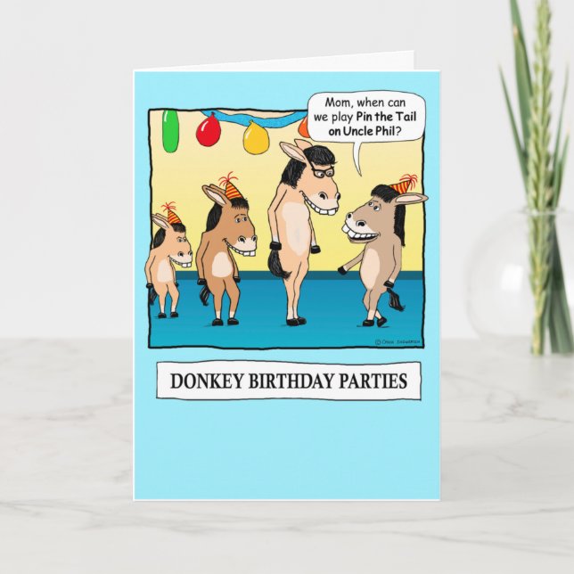 Lustigt Pin i Svan på Donkey Birthday Kort (Framsida)