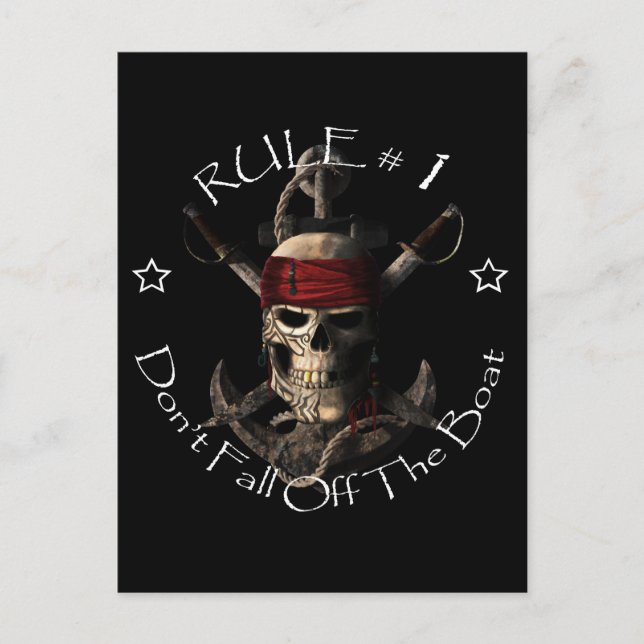 Lustigt Pirat säger att sjöröveriet inte faller Vykort (Framsida)