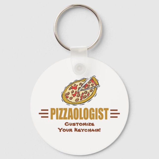 Lustigt Pizza Anpassa det Pizzaologist Humous Nyckelring (Framsida)