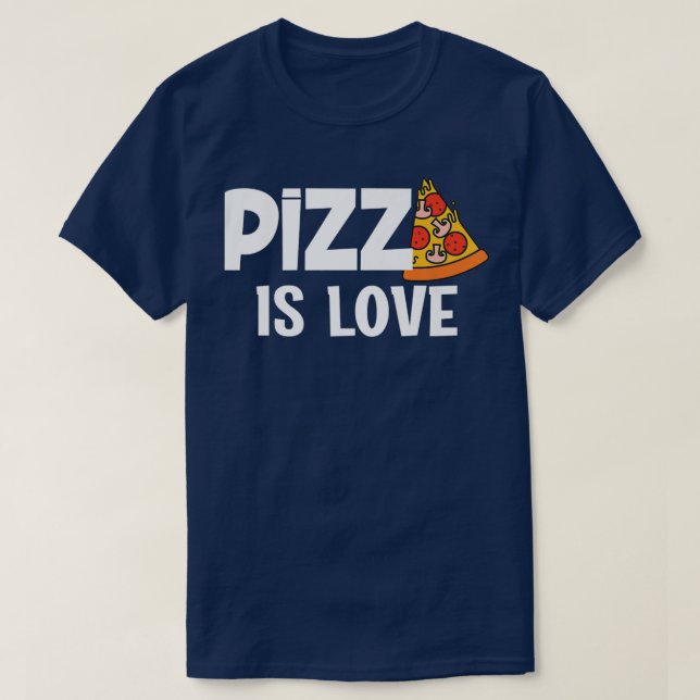 Lustigt Pizza är Kärlek del av himlen 853 T Shirt (Design framsida)