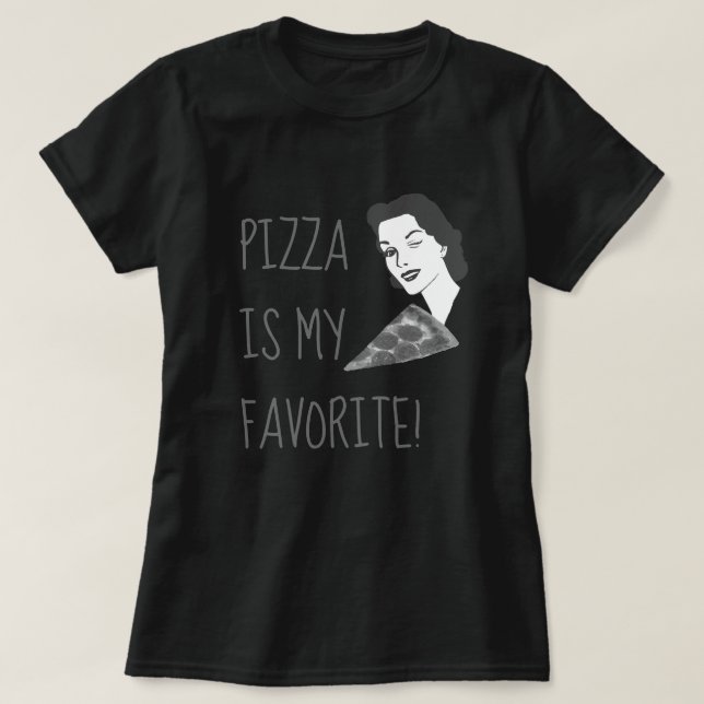 Lustigt Pizza är min favoritskirt T Shirt (Design framsida)