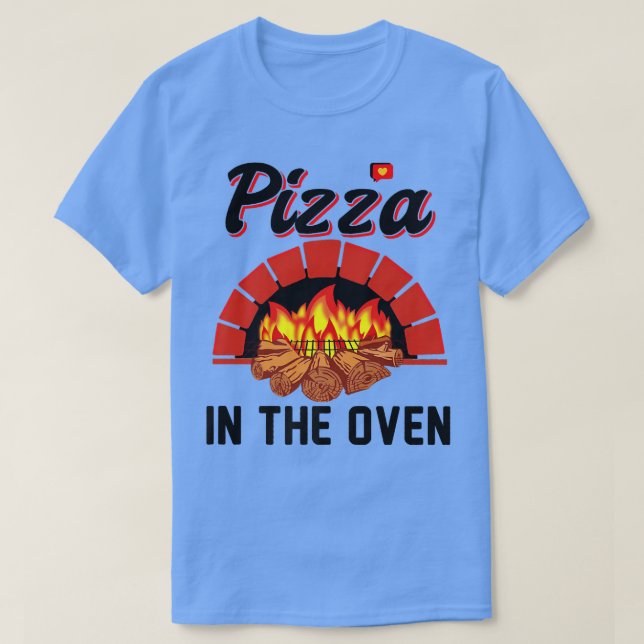 Lustigt Pizza i Graviden Oven Gravida kvinnor T Shirt (Design framsida)
