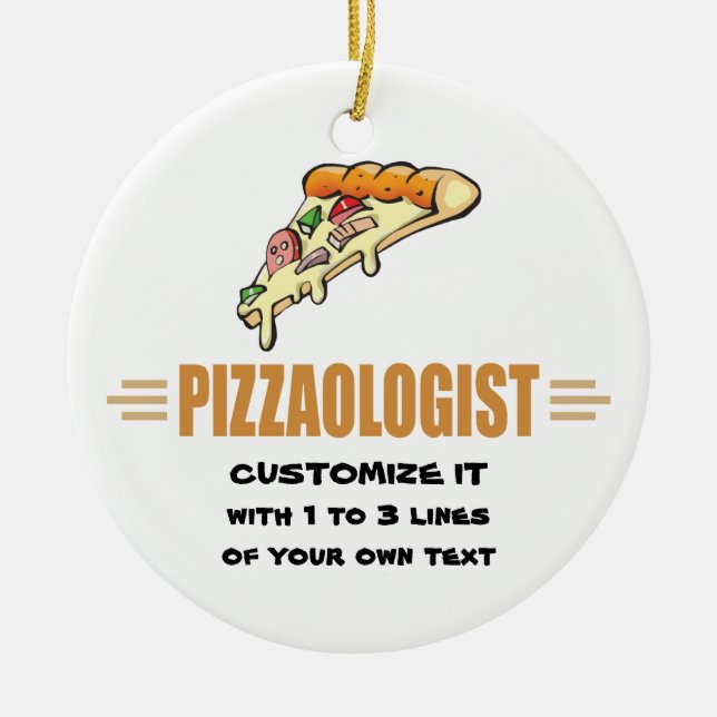 Lustigt Pizza Julgransprydnad Keramik (Framsidan)