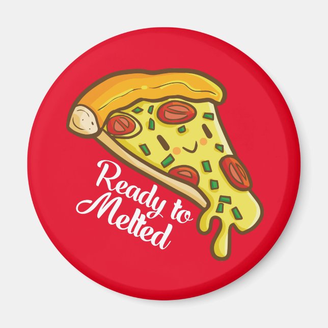 Lustigt Pizza-Redo till smält magnet (Framsidan)