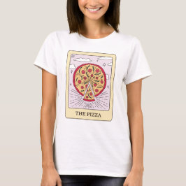 Lustigt Pizza Tarot-kort T Shirt