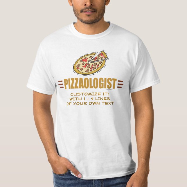 Lustigt Pizza Tee Shirt (Framsida)