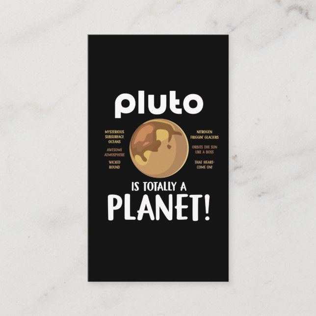 Lustigt Pluto Planet Facts Science Astronomy Humor Visitkort (Framsida)