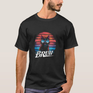 Lustigt PM som säger Bruh med Cat Hälsning Tonårin T Shirt