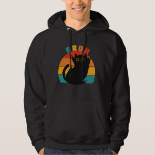Lustigt PM som säger Bruh med Cute Cat Tonåringars Hoodie