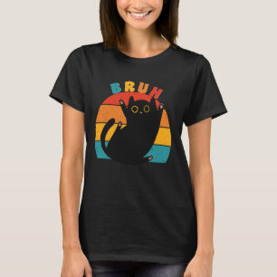 Lustigt PM som säger Bruh med Cute Cat Tonåringars T Shirt