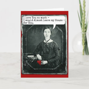 Lustigt Poet Emily Dickinson Alla hjärtans dag Helgkort