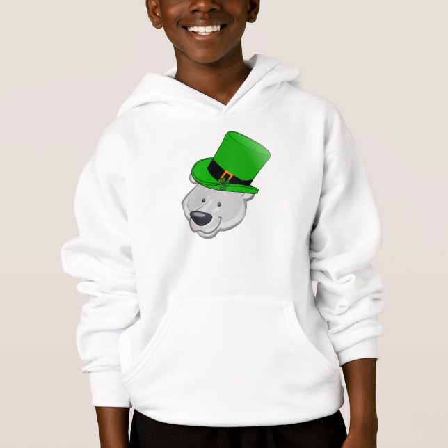 Lustigt Polar Bear Sweatshirt - St patricks day Gi Tee Shirt (Framsida)
