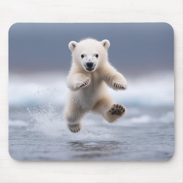 Lustigt Polar Bear Unge Mouse Pad Musmatta (Framsidan)