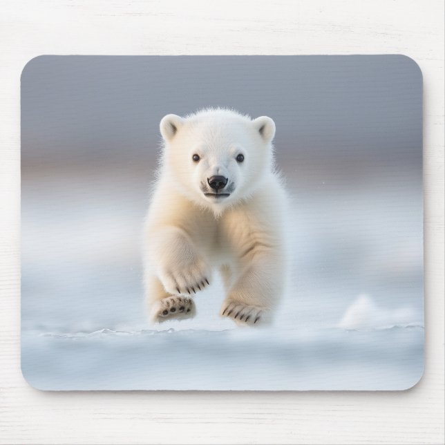 Lustigt Polar Bear Unge Mouse Pad Musmatta (Framsidan)