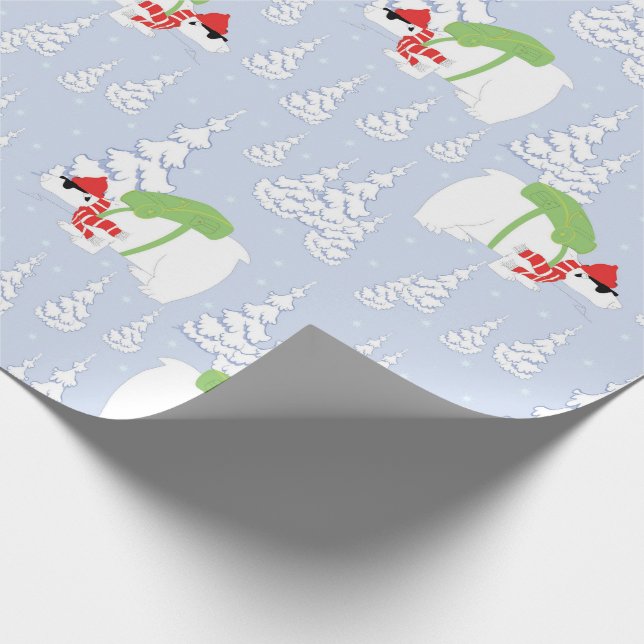 Lustigt polar-björn, Santa Presentpapper (Hörn)