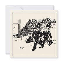 Lustigt polisiärt Tecknad. Polisen Station på eld.