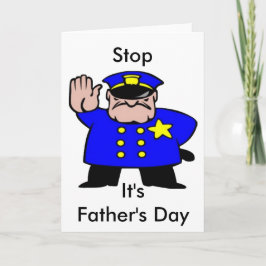 Lustigt polisman Stopp att njuta Fars dag Kort