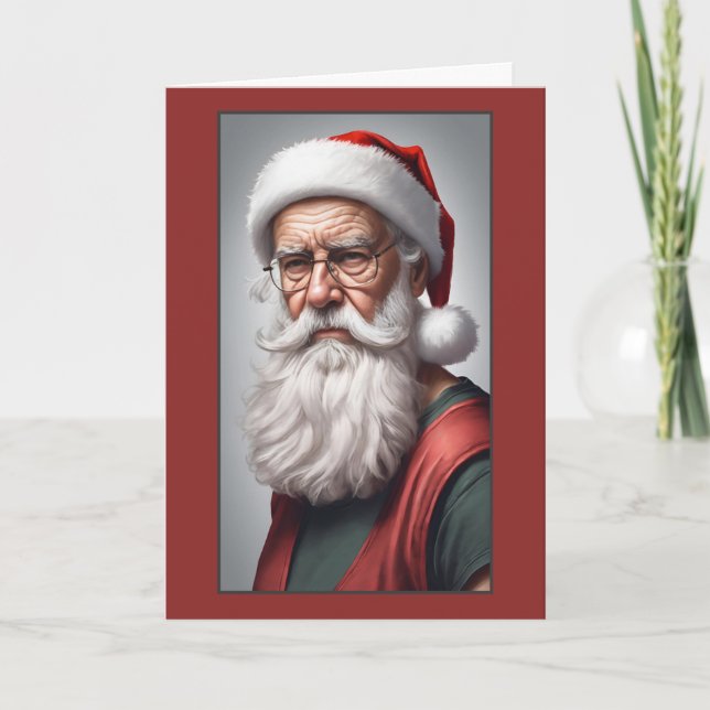 Lustigt politiskt felaktigt Santa God jul Kort (Framsida)