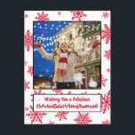 Lustigt politiskt korrekt alla inkluderande Säsong Helg Vykort<br><div class="desc">Det här helgdag vykortet kommer att täcka alla baser! Bildtexten lyder: Önskar en fantastisk ChristmaSolsticHanukKwanzaa! - Smälta julen, Solstice, Hanukkah och Kwanzaa till ett ihärdigt tyst ord. Det finns utrymme för att överföra ett foto till en visuell bakgrund med rött snöflingor. Perfekt för att skicka säsong hälsning till vem som...</div>