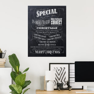 Lustigt politiskt korrekt Poster i kritjulen