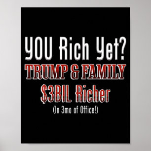 Lustigt politiskt korrupt Trump blir rikare i kont Poster