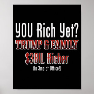 Lustigt politiskt korrupt Trump blir rikare i kont Poster