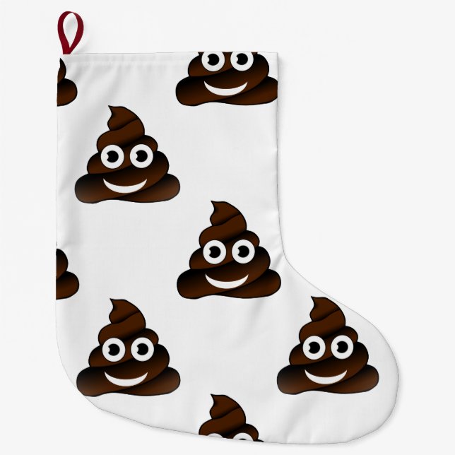 Lustigt poop emoji julafton christmas-lager stor julstrumpa (Framsidan)