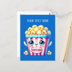 Lustigt Popcorn Älskare lägger till text Vykort