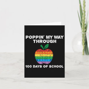 Lustigt poppin mitt sätt att gå 100 dagar i skola kort