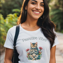 Lustigt positivt Vibes Cat Lover T-Shirt