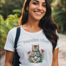 Lustigt positivt Vibes Cat Lover T-Shirt
