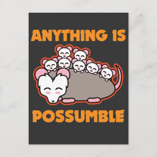 Lustigt Possum Opossum Pun Allt är möjligt Vykort
