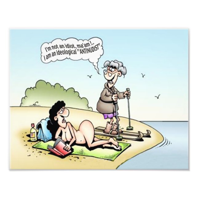 Lustigt Poster "Antinudist" (Framsidan)