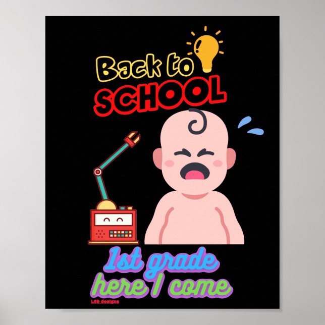 Lustigt poster "BACK TO SCHOOL" (Framsidan)