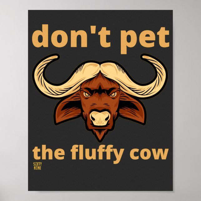 Lustigt poster "FLUFFY COW" (Framsidan)